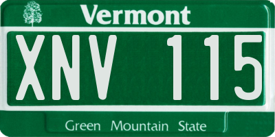 VT license plate XNV115