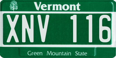 VT license plate XNV116