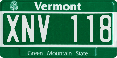 VT license plate XNV118