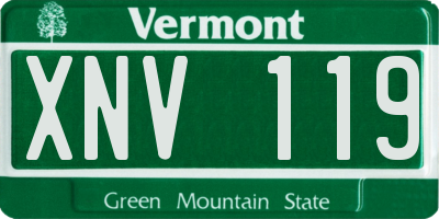 VT license plate XNV119