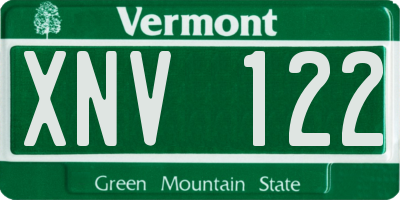 VT license plate XNV122