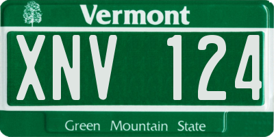 VT license plate XNV124