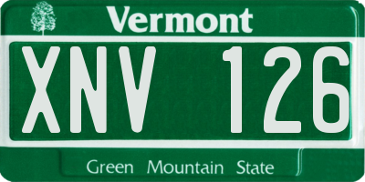 VT license plate XNV126