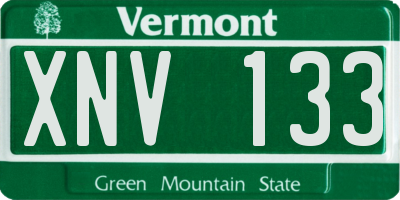 VT license plate XNV133