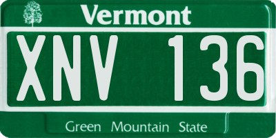 VT license plate XNV136