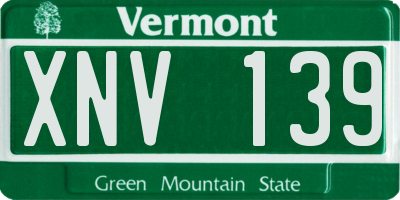 VT license plate XNV139