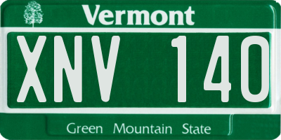 VT license plate XNV140