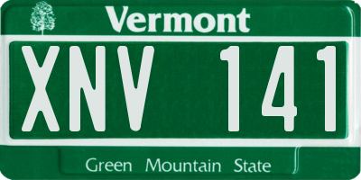 VT license plate XNV141