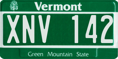 VT license plate XNV142