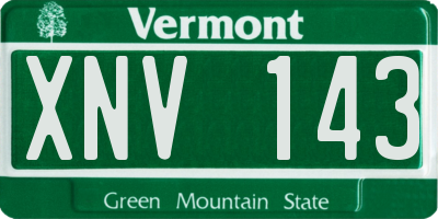 VT license plate XNV143