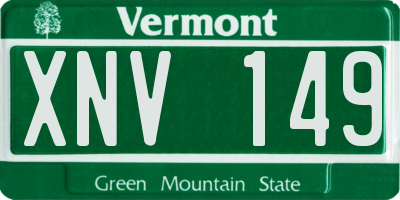 VT license plate XNV149