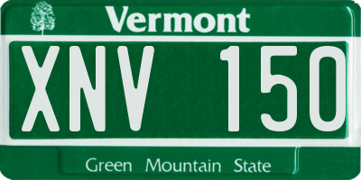 VT license plate XNV150
