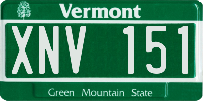 VT license plate XNV151