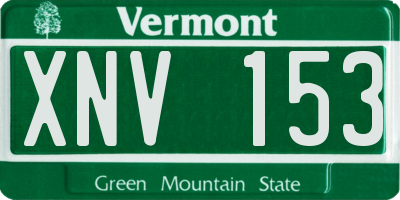 VT license plate XNV153