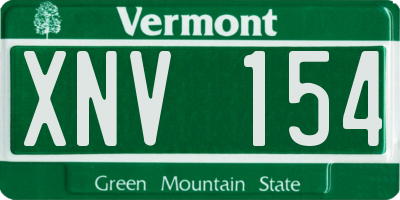 VT license plate XNV154