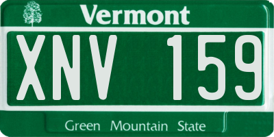 VT license plate XNV159