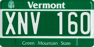 VT license plate XNV160