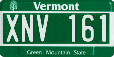 VT license plate XNV161