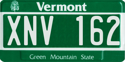 VT license plate XNV162