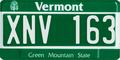 VT license plate XNV163