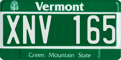 VT license plate XNV165