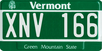 VT license plate XNV166