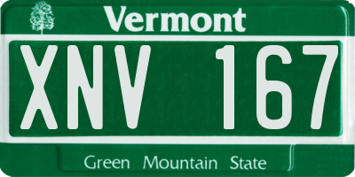 VT license plate XNV167
