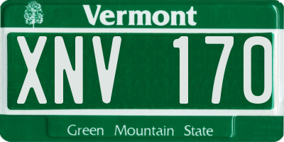 VT license plate XNV170