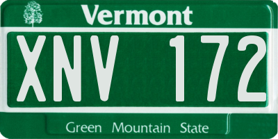 VT license plate XNV172