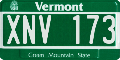 VT license plate XNV173