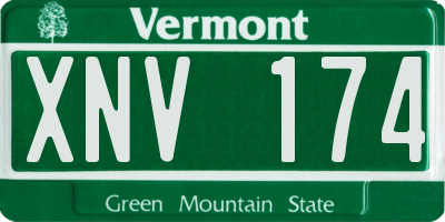 VT license plate XNV174
