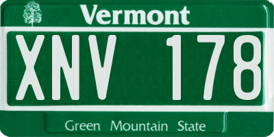 VT license plate XNV178