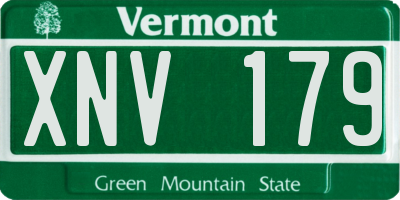 VT license plate XNV179