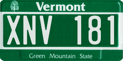 VT license plate XNV181