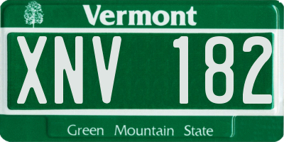 VT license plate XNV182