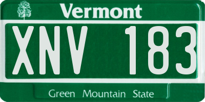 VT license plate XNV183