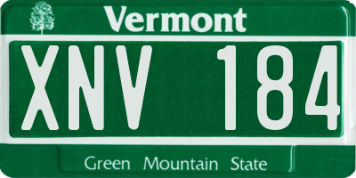 VT license plate XNV184