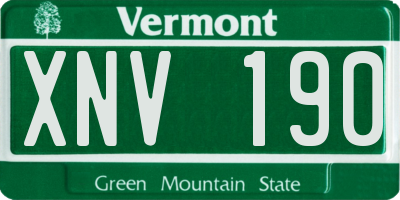 VT license plate XNV190
