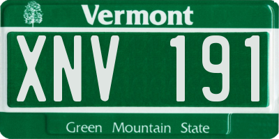 VT license plate XNV191