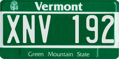 VT license plate XNV192