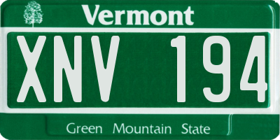 VT license plate XNV194