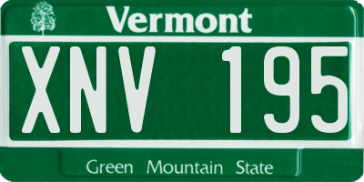 VT license plate XNV195
