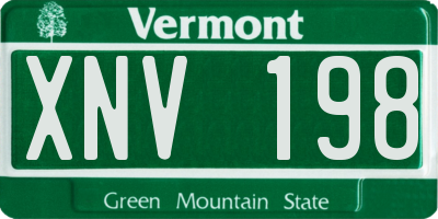 VT license plate XNV198