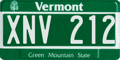 VT license plate XNV212