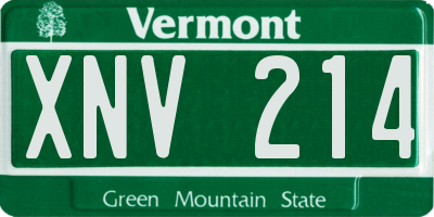 VT license plate XNV214