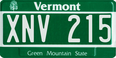 VT license plate XNV215
