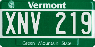 VT license plate XNV219