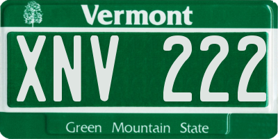 VT license plate XNV222