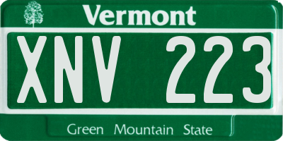 VT license plate XNV223