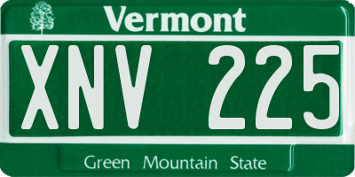VT license plate XNV225